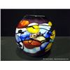 Image 3 : Multi Colored Globular Shaped Glass Vase, 10 1/2" Retail: $650.00