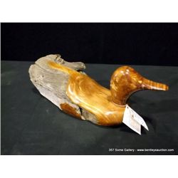 Wooden Carved Duck by Wayne Murray, 5" x 5" x 14" Retail: $275.00