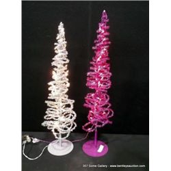 Lot: 2 Mini Table Top Christmas Trees