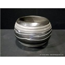 Black San Juan Pottery Bowl by Gilbert Olivas, 9  x 12  Retail: $3,300.00