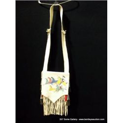 Indian Leather Pouch with Horse Hair & Sterling Silver Accents Retail: $320.00