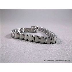 Polished Stainless Steel Small Link Bracelet Weight: 30.8 Grams Retail: $95.00