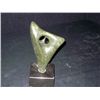 Image 2 : Green Serpentine Stone Sculpture on Black Marble Base, Unknown Artist 6 1/2"x2"x4" on Base Measuring