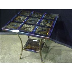 Stainless Steel End Table-Frank Secklers 22"x22" Retail: $1,450.00