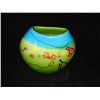 Image 1 : Hand-Blown Glass Case, in Light Blue and Green w/ African Trade Beads Embedded Inside 6 1/2"x6 1/2" 