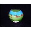 Image 2 : Hand-Blown Glass Case, in Light Blue and Green w/ African Trade Beads Embedded Inside 6 1/2"x6 1/2" 