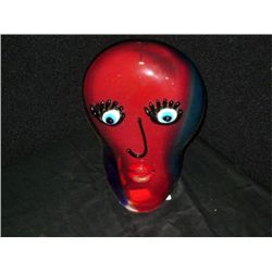 Hand-Blown Glass Face, In Form of an Amber Bulb 10"x6"x4" Retail: $750.00