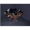 Image 1 : Blown-Glass Scallop Fluted Black Clamshell Centerpiece 10"x20" Retail: $1,120.00