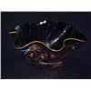 Image 2 : Blown-Glass Scallop Fluted Black Clamshell Centerpiece 10"x20" Retail: $1,120.00