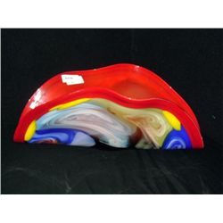 Blown Glass Clamshell Centerpiece-Chinese 10"x9"x24" Retail: $850.00