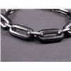 Image 2 : Stainless Steel & Black Rubber Oval Link Bracelet Weight: 23.2 Grams Retail: $49.00