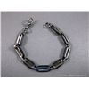 Image 3 : Stainless Steel & Black Rubber Oval Link Bracelet Weight: 23.2 Grams Retail: $49.00