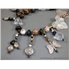 Image 4 : Large Rock & Clear Beaded Necklace w/ Sterling Sliver Color Accents by Monica Yocum Weight: 190.2 Gr