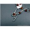 Image 6 : Long Red Beads and Wire Liquid Necklace W/ Red Rock Panda Carolina w/ Liquid Sterling Silver Accents