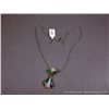 Image 2 : 14K Yellow Gold on Sterling Silver Pendant w/ Opal & Clear Gems-Marked w/ Double Loop Weight: 10.1 G