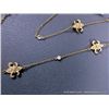 Image 3 : 14K Yellow Gold on Sterling Necklace w/ La Fleur Medallions and Clear Gems-Marked FAS Weight: 21.6 G