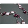 Image 4 : Liquid Sterling Silver Necklace w/ Dark and Light Pink Stones Weight: 17.3 Grams Retail: $139.00