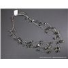 Image 2 : Liquid Sterling Silver Multi Stranded Necklace w/ Sliver Plates and Blue Beads Weight: 23.6 Grams Re