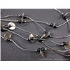 Image 3 : Liquid Sterling Silver Multi Stranded Necklace w/ Sliver Plates and Blue Beads Weight: 23.6 Grams Re