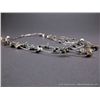 Image 6 : Liquid Sterling Silver Multi Stranded Necklace w/ Sliver Plates and Blue Beads Weight: 23.6 Grams Re