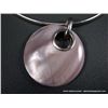 Image 3 : Sterling Silver Necklace W/ Pink Mother Of Pearl Like Stone w/ Heavy Silver Like Chain Weight: 43 Gr