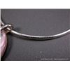 Image 6 : Sterling Silver Necklace W/ Pink Mother Of Pearl Like Stone w/ Heavy Silver Like Chain Weight: 43 Gr