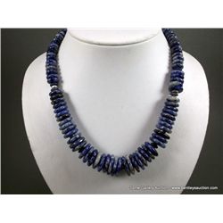 Blue Lapis and Sterling Silver Necklace Weight: 146 Grams Retail: $295.00