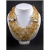 Image 1 : Multi-Strand Yellow Glass Beaded Necklace w/ 2 Stones Weight: 274.2 Grams Retail: $195.00