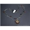 Image 2 : Liquid Sterling Silver Necklace w/ Beads and Pendant-Copper Toned, Gold and Silver Beads Weight: 25.