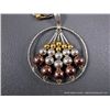Image 3 : Liquid Sterling Silver Necklace w/ Beads and Pendant-Copper Toned, Gold and Silver Beads Weight: 25.