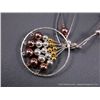 Image 5 : Liquid Sterling Silver Necklace w/ Beads and Pendant-Copper Toned, Gold and Silver Beads Weight: 25.