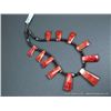 Image 2 : Sterling Silver Beaded Necklace w/ Red Stone Accents Weight: 58.9 Grams Retail: $495.00