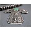 Image 4 : Sterling Silver Beaded Necklace w/ Stamped Sterling and Turquoise Cross Pendant-Marked C Weight: 96.