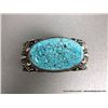Image 2 : Stamped Sterling Silver Bracelet w/ Large Turquoise Stone-Marked D. Cadman Weight: 99.1 Grams Retail
