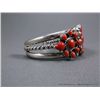 Image 2 : Sterling Silver Bracelet w/ 3-Coral Red Blossoms- Marked Lee Bennett Weight: 74.2 Grams Retail: $1,2