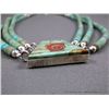 Image 4 : Santa Domingo Multi Strand Turquoise Necklace w/ Inlaid Pendant-Marked Timothy Bailobi Weight: 102.4