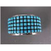Image 2 : Sterling Silver Wide Bracelet w/ Rows of Turquoise -Marked Paul Livingston Weight: 145.1 Grams Retai