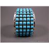 Image 3 : Sterling Silver Wide Bracelet w/ Rows of Turquoise -Marked Paul Livingston Weight: 145.1 Grams Retai