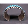 Image 4 : Sterling Silver Wide Bracelet w/ Rows of Turquoise -Marked Paul Livingston Weight: 145.1 Grams Retai