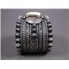 Image 3 : Stamped Sterling Silver Southwest Bracelet w/ Carico Turquoise-Marked Derrick Gordon Weight: 132.7 G