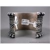 Image 6 : Stamped Sterling Silver Southwest Bracelet w/ Carico Turquoise-Marked Derrick Gordon Weight: 132.7 G