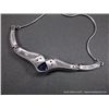 Image 8 : Sterling Silver Necklace w/ Amethyst, Opal and Clear Gems-Marked w/ Double Loop Weight: 18.3 Grams R