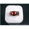 Image 1 : Sterling Silver Ring w/ Inlaid Red Stones-Marked GL Studios Weight: 5.8 Grams Retail: $250.00