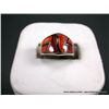 Image 2 : Sterling Silver Ring w/ Inlaid Red Stones-Marked GL Studios Weight: 5.8 Grams Retail: $250.00