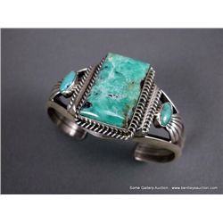 Sterling Silver and Turquoise Bracelet-Marked M. Spencer Weight: 52 Grams Retail: $400.00