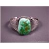 Image 1 : Sterling Silver Bracelet W/ Green Turquoise Style Stone-Marked M. Spencer Weight: 38.5 Grams Retail: