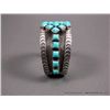 Image 5 : Sterling Silver Bracelet W/ Turquoise Stones- Marked NB Weight: 86.5 Grams Retail: $695.00