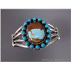 Image 2 : Sterling Silver Bracelet w/ Multi Colored Stone Surround By Small Blue Stones-Marked WW Weight: 62.8