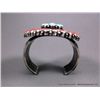 Image 4 : Sterling Silver Bracelet w/ Turquoise and Coral Stones-Concho Style Weight: 135.5 Grams Retail: $795