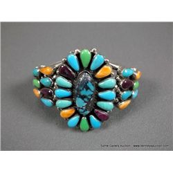 Sterling Silver Multi Colored Stone Bracelet Weight: 69 Grams Retail: $495.00